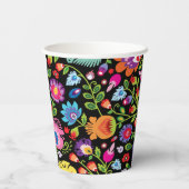 Gobelets En Papier Fleurs folkloriques Wycinanki noir (Verso)