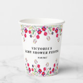 Gobelets En Papier Fleurs mexicaines Baby shower Fiesta (Verso)