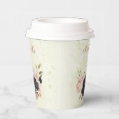 Gobelets En Papier fleurs noires rose (Droite)