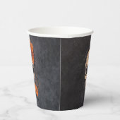 Gobelets En Papier Fleurs orange Élégant Mariage crâne (Droite)