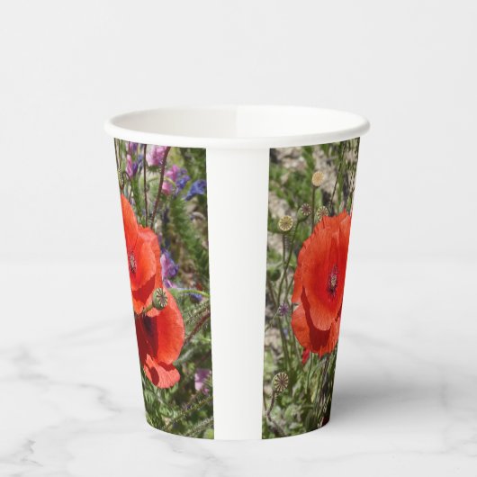 GOBELETS EN PAPIER FLEURS POPPY (Gauche)