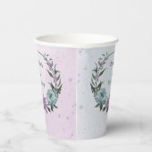 Gobelets En Papier fleurs romantiques poussiéreuses violettes et bleu (Droite)