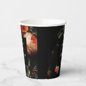 Gobelets En Papier Fleurs romantiques sombres Rose rose mariage douch (Gauche)