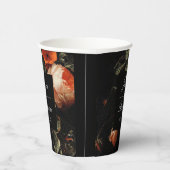 Gobelets En Papier Fleurs romantiques sombres Rose rose mariage douch (Droite)