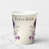 Gobelets En Papier Fleurs rose violet de fête Golden Elegant (Gauche)