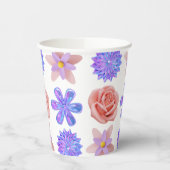 Gobelets En Papier Fleurs roses (Gauche)