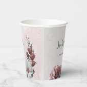 Gobelets En Papier fleurs roses, blanches et cannelle, verdure pour f (Droite)