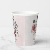 Gobelets En Papier fleurs roses, blanches et cannelle, verdure pour f (Droite)