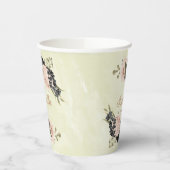 Gobelets En Papier fleurs roses blush noir (Gauche)