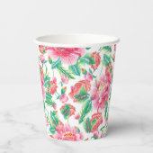 Gobelets En Papier Fleurs roses brillantes Fille Motif (Verso)