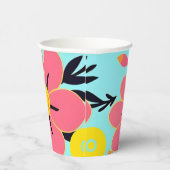 Gobelets En Papier Fleurs roses et jaunes sur Sky Blue -Dopamine (Droite)