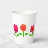 Gobelets En Papier Fleurs roses et orange chaudes (Verso)