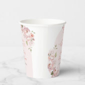 Gobelets En Papier Fleurs roses Fille Baby shower bébé en fleur (Droite)