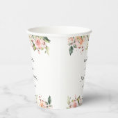 Gobelets En Papier Fleurs roses, Fleurs blanches, Verdure, Mariage (Droite)