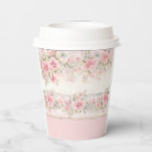 Gobelets En Papier Fleurs roses mignonnes Fille Unicorne Anniversaire (Verso)