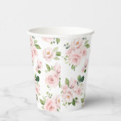 Gobelets En Papier Fleurs roses, Roses roses, Fleurs Aquarelles (Droite)