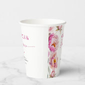 Gobelets En Papier Fleurs roses vives et bride de prosecco (Droite)