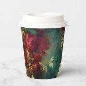 Gobelets En Papier Fleurs rouges blanches vertes (Verso)