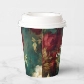 Gobelets En Papier Fleurs rouges blanches vertes (Droite)