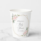 Gobelets En Papier Fleurs Rouges, Fleurs Roses, Boho, Baby shower (Verso)