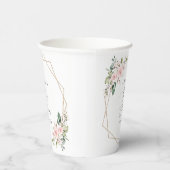 Gobelets En Papier Fleurs Rouges, Fleurs Roses, Boho, Baby shower (Droite)