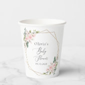 Gobelets En Papier Fleurs Rouges, Fleurs Roses, Boho, Baby shower (Recto)