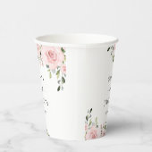 Gobelets En Papier Fleurs Rouges, Fleurs Roses, Verdure, Mariage (Droite)