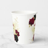 Gobelets En Papier fleurs rouges noires or feuilles (Droite)