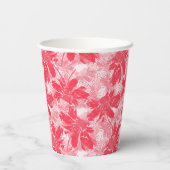 Gobelets En Papier Fleurs rouges sur blanc. (Verso)