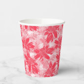 Gobelets En Papier Fleurs rouges sur blanc. (Gauche)