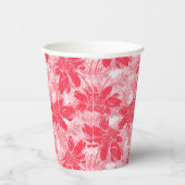 Gobelets En Papier Fleurs rouges sur blanc. (Droite)
