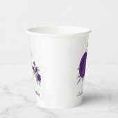 Gobelets En Papier fleurs royales violettes et blanches argent (Gauche)