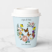 Gobelets En Papier Fleurs sauvages Champignons bleus floraux (Verso)