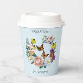 Gobelets En Papier Fleurs sauvages Champignons bleus floraux (Recto)