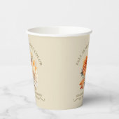 Gobelets En Papier Fleurs sauvages d'aquarelle feuilles automne citat (Gauche)