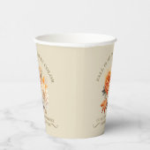 Gobelets En Papier Fleurs sauvages d'aquarelle feuilles automne citat (Droite)