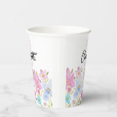 Gobelets En Papier Fleurs sauvages d'aquarelle moderne Monogramme (Droite)