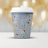 Gobelets En Papier Fleurs sauvages du Boho bleu