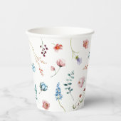 Gobelets En Papier Fleurs sauvages minimalistes (Recto)