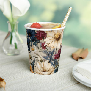 Gobelets En Papier Fleurs sauvages modernes
