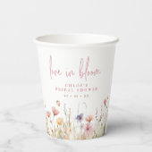 Gobelets En Papier Fleurs sauvages roses Love In Bloom Baby Shower Ma (Verso)