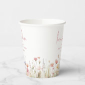 Gobelets En Papier Fleurs sauvages roses Love In Bloom Baby Shower Ma (Gauche)