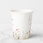 Gobelets En Papier Fleurs sauvages roses Love In Bloom Baby Shower Ma (Droite)