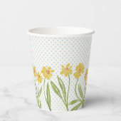 Gobelets En Papier Fleurs simples jaunes (Verso)