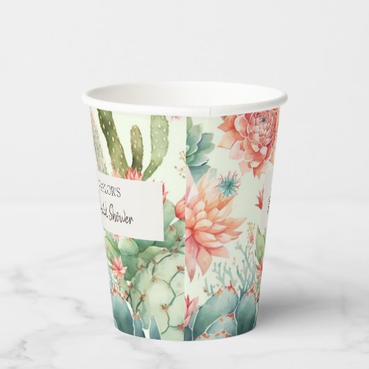 Gobelets En Papier Fleurs succulentes et cactus (Droite)