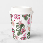 Gobelets En Papier Fleurs tropicales colorées (Recto)