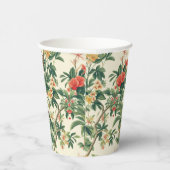 Gobelets En Papier Fleurs tropicales colorées Oiseaux (Droite)