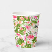 Gobelets En Papier Fleurs tropicales élégantes (Droite)