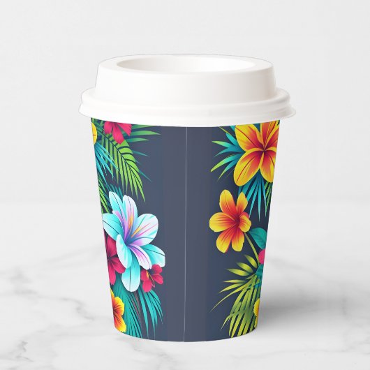 Gobelets En Papier Fleurs tropicales exotiques (Droite)