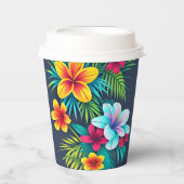 Gobelets En Papier Fleurs tropicales exotiques (Recto)